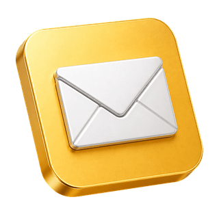 Icono en 3D de sobre de correo decorativo en la página de contacto